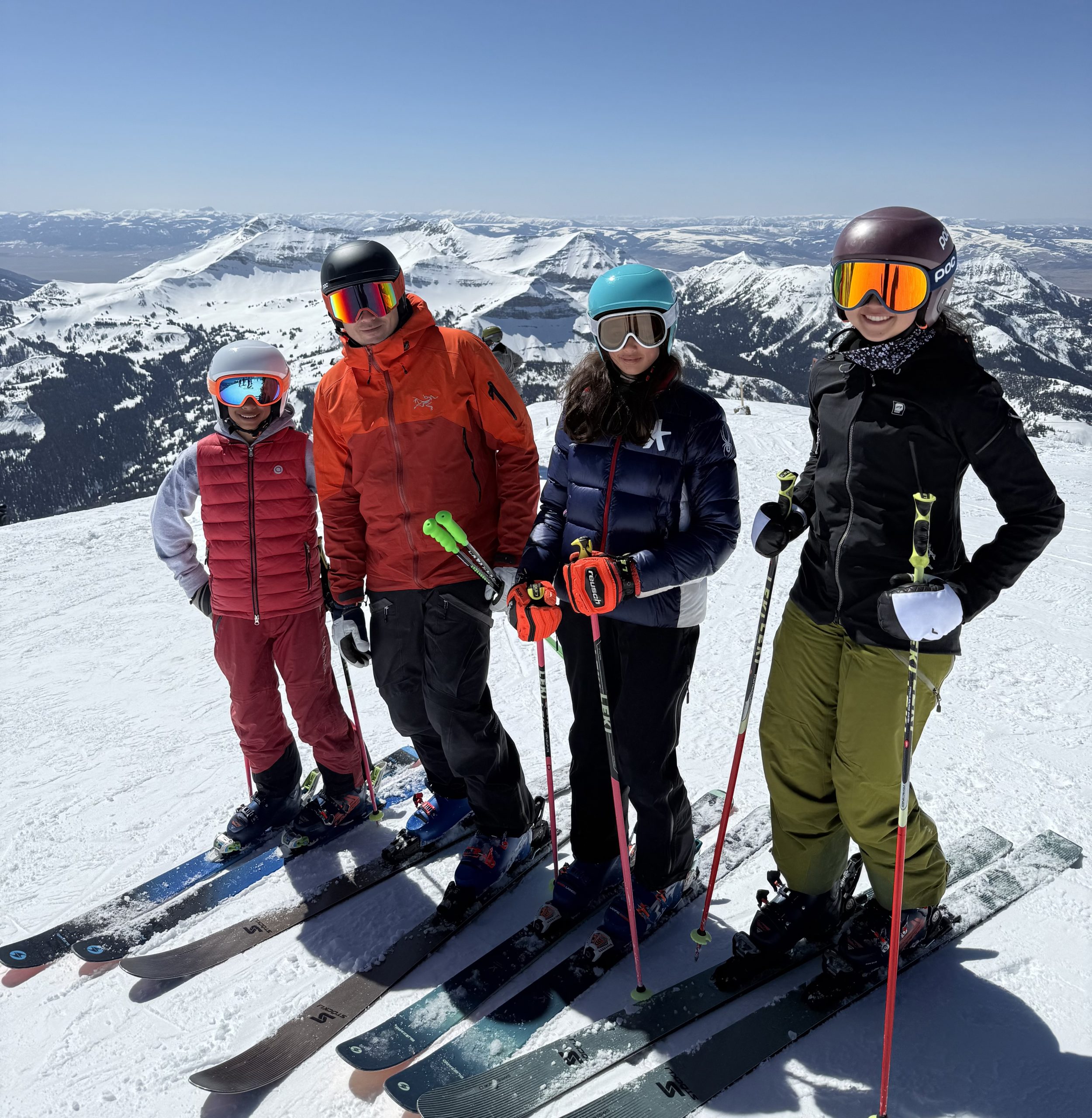 Ski club group on a mountain trip